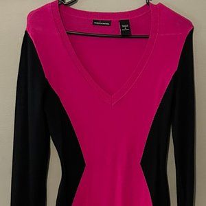 Illusion Dress - Black/Fuchsia - Size Small